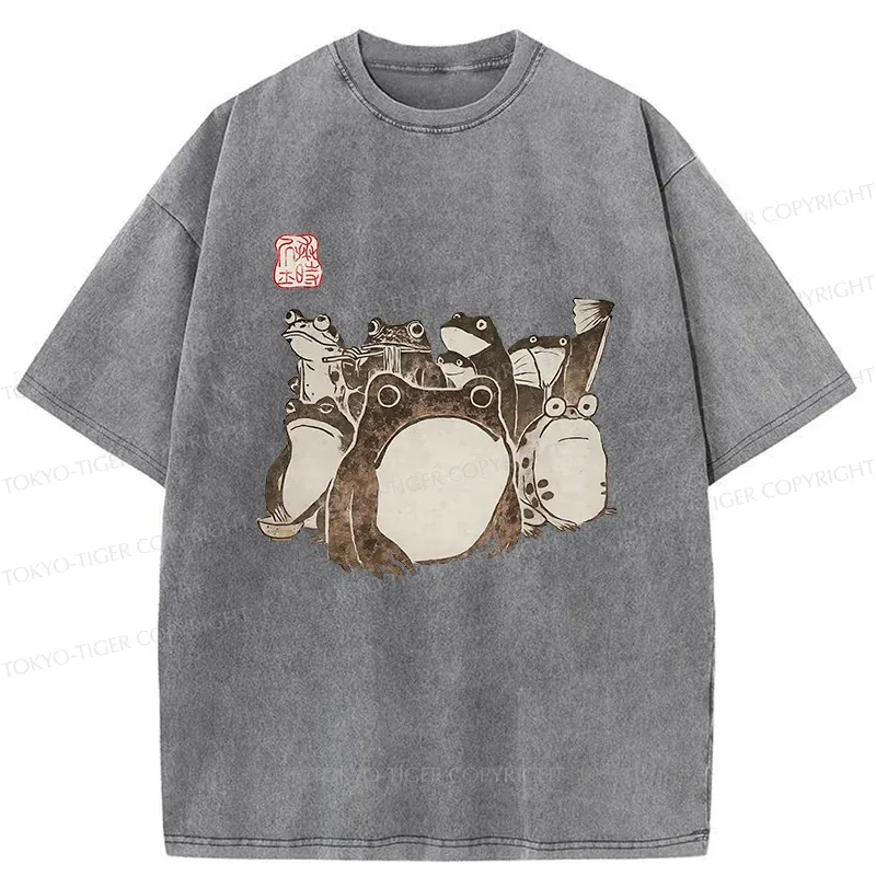 Tokyo-Tiger Japanese Frog Team Washed T-Shirt
