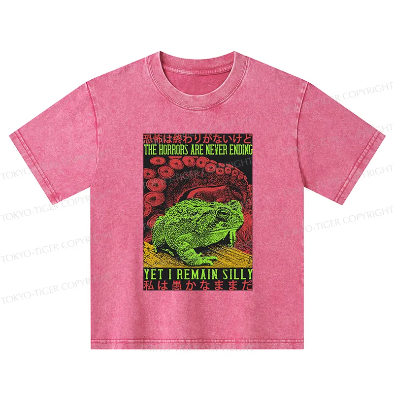 Tokyo-Tiger The Horrors Are Never Ending Japan Kids Washed T-Shirt