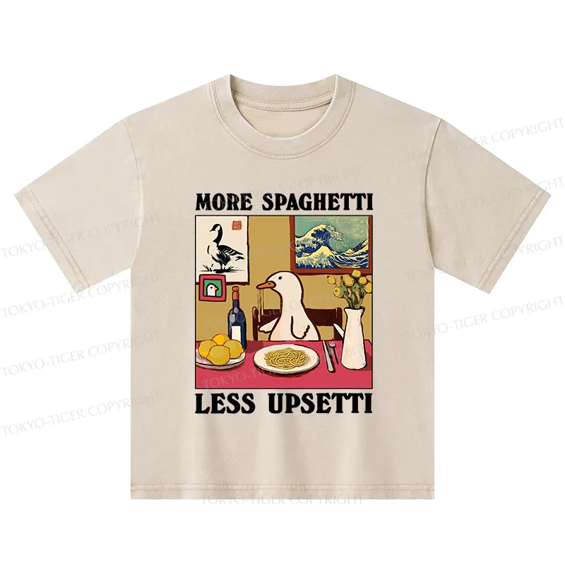 Tokyo-Tiger More Spaghetti Less Upsetti Goose Kids Washed T-Shirt
