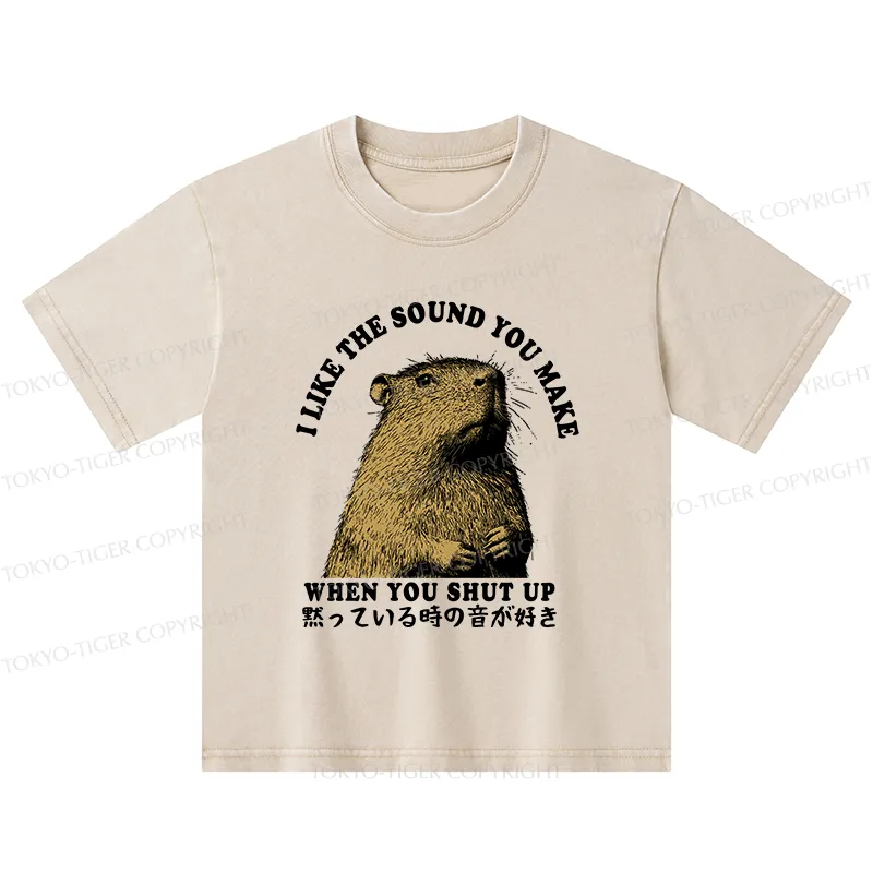 Tokyo-Tiger I Like The Sound Of Silence Kids Washed T-Shirt