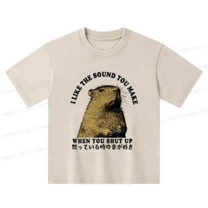 Tokyo-Tiger I Like The Sound Of Silence Kids Washed T-Shirt