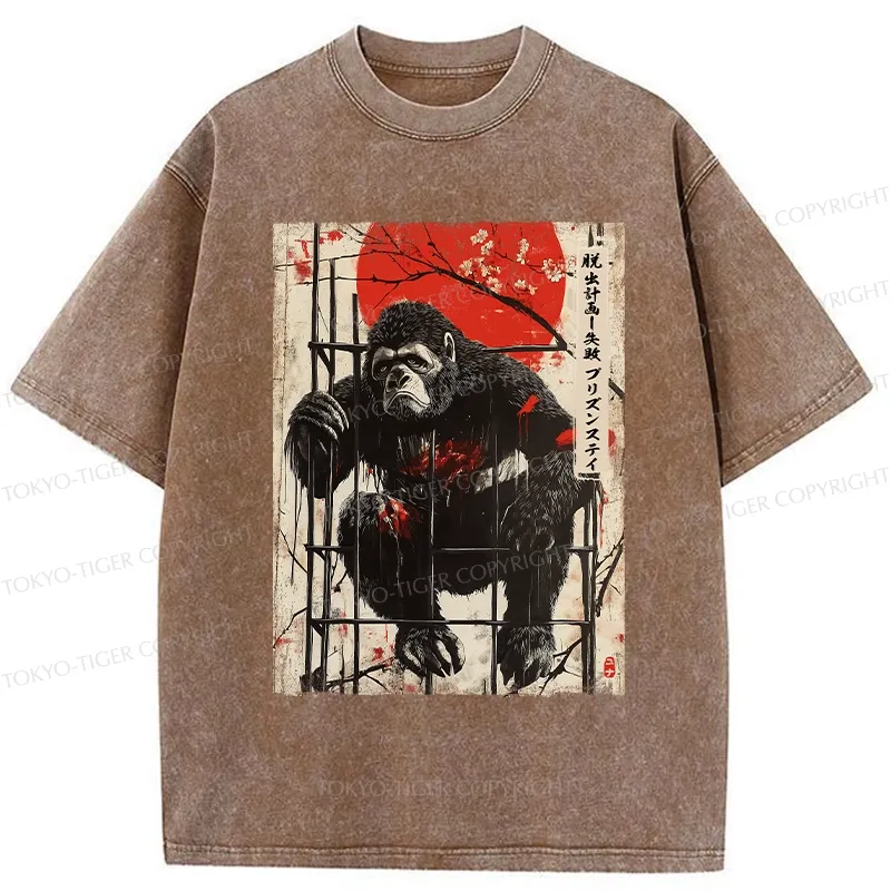 Tokyo-Tiger Bigfoot Failed To Escape Washed T-Shirt