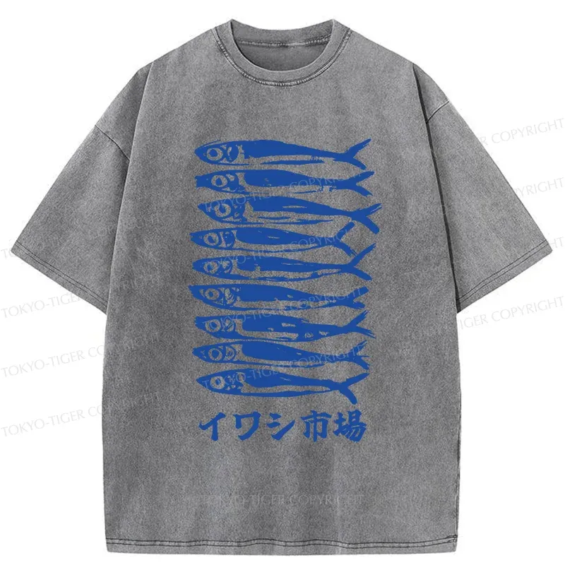 Tokyo-Tiger Sardine Market Washed T-Shirt