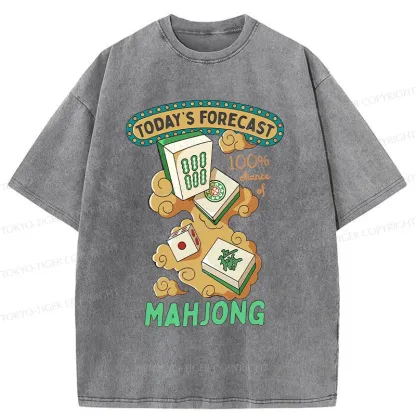 Tokyo-Tiger Fun Mahjong Washed T-Shirt