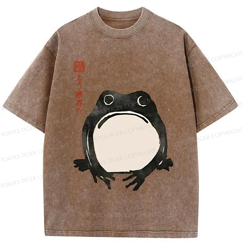 Tokyo-Tiger Retro Frog Japan Washed T-Shirt