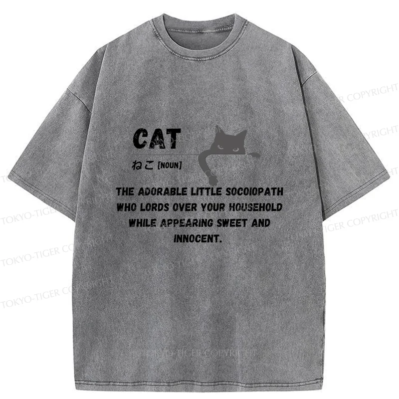 Tokyo-Tiger Definition Of Cat Washed T-Shirt