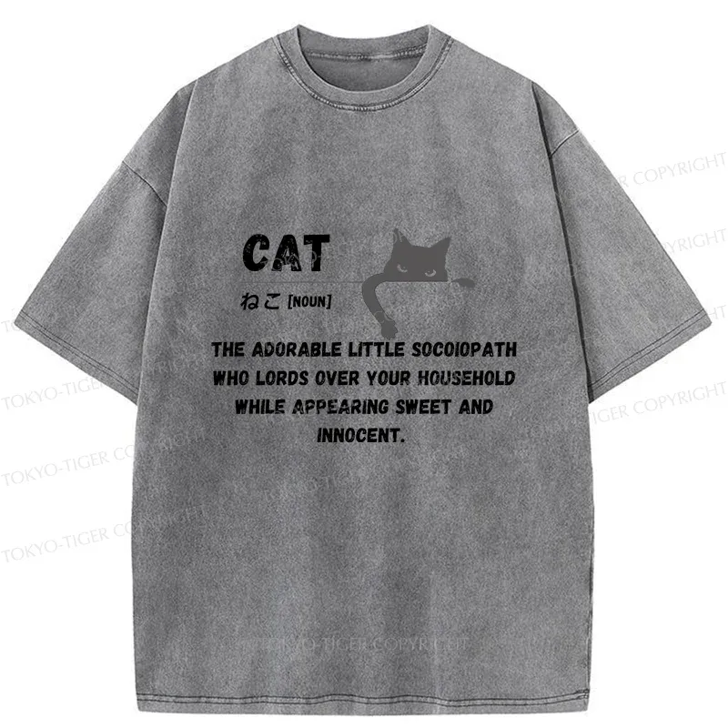 Tokyo-Tiger Definition Of Cat Washed T-Shirt