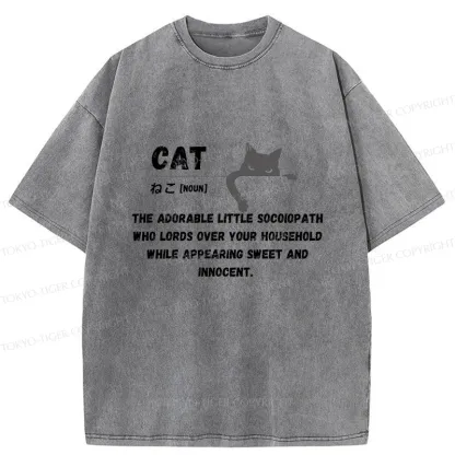 Tokyo-Tiger Definition Of Cat Washed T-Shirt