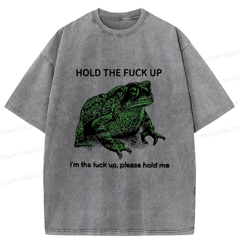 Tokyo-Tiger Funny Frog Meme Washed T-Shirt