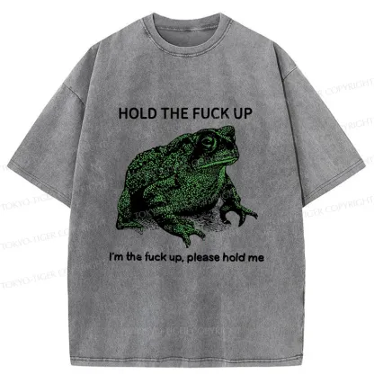Tokyo-Tiger Funny Frog Meme Washed T-Shirt