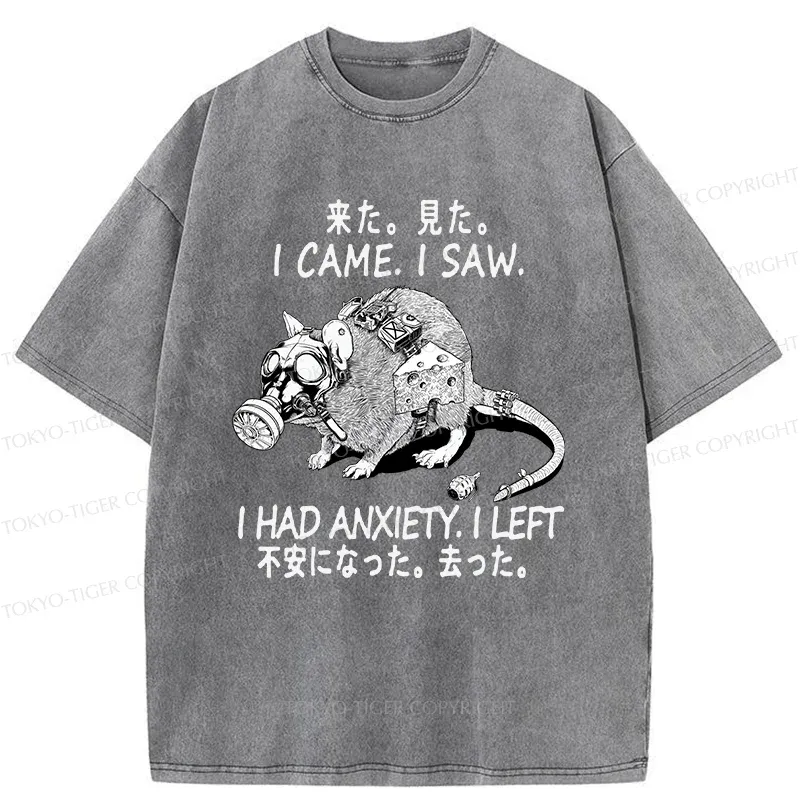 Tokyo-Tiger Anxious Mouse Washed T-Shirt