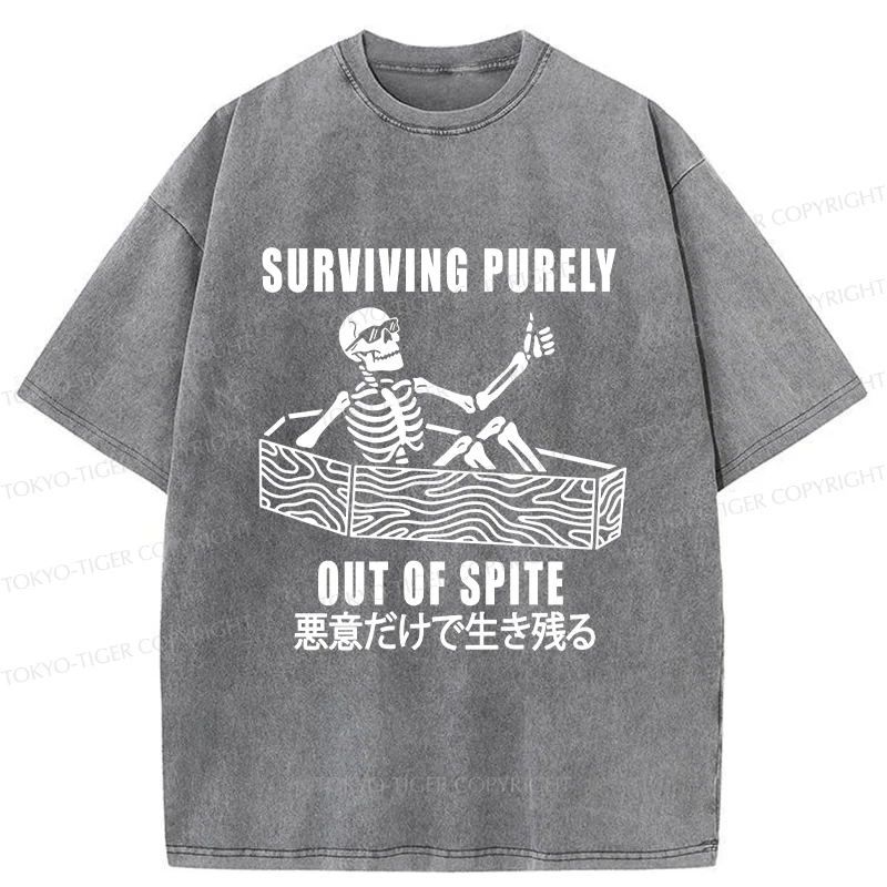 Tokyo-Tiger Survival Skeleton Washed T-Shirt