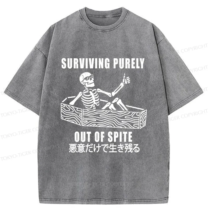 Tokyo-Tiger Survival Skeleton Washed T-Shirt