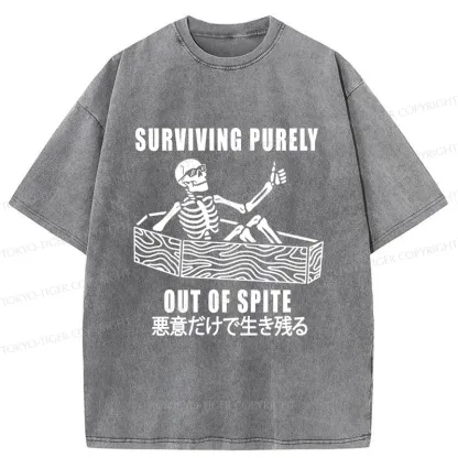 Tokyo-Tiger Survival Skeleton Washed T-Shirt