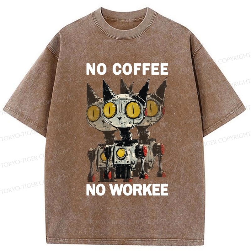 Tokyo-Tiger No Coffee No Workee Washed T-Shirt