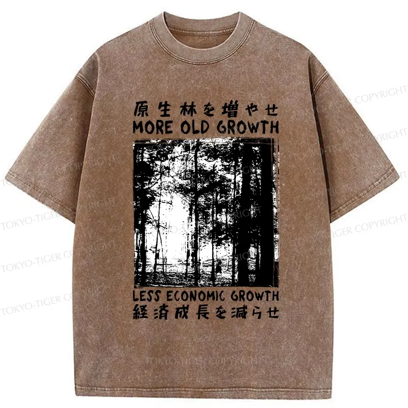 Tokyo-Tiger More Old Growth Less Economic Growth Washed T-Shirt