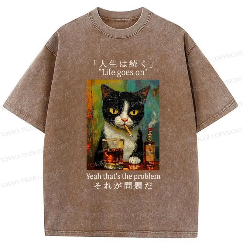 Tokyo-Tiger Life Goes On Washed T-Shirt