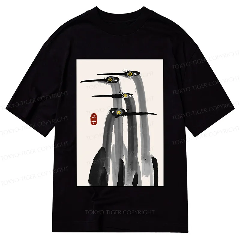 Tokyo-Tiger Japanese Crane Poster Classic T-Shirt