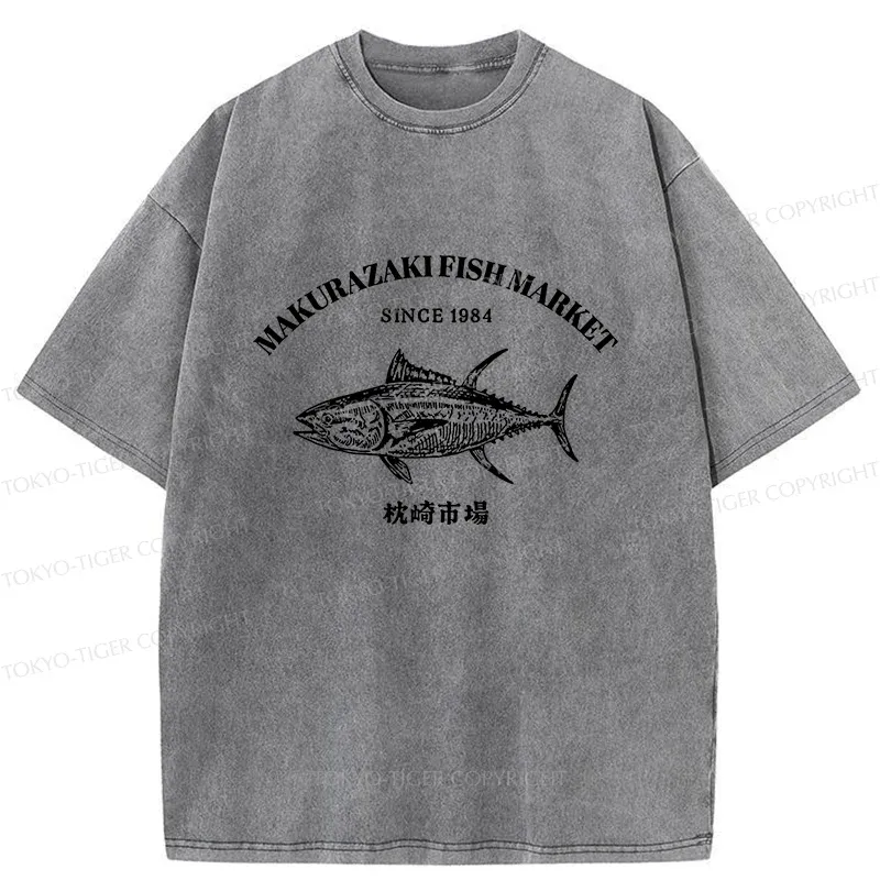Tokyo-Tiger Makurazaki Market Washed T-Shirt