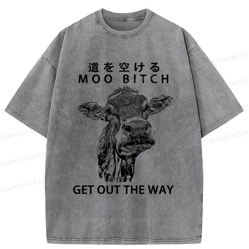 Tokyo-Tiger Funny Cow Washed T-Shirt