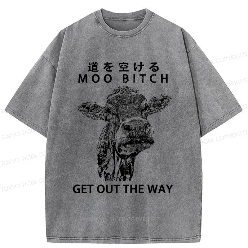 Tokyo-Tiger Funny Cow Washed T-Shirt