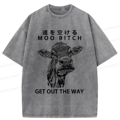 Tokyo-Tiger Funny Cow Washed T-Shirt