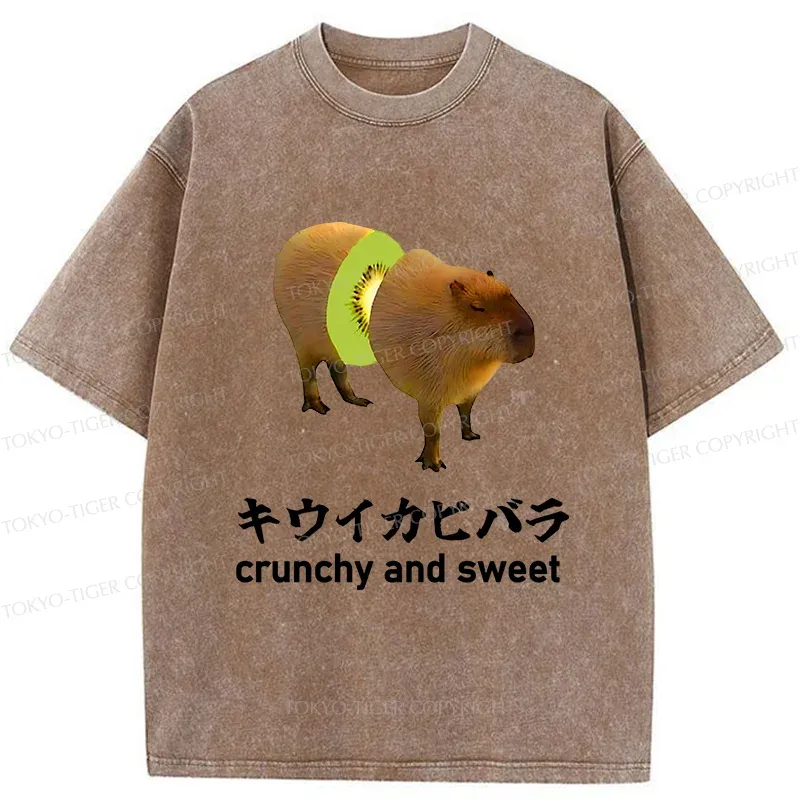Tokyo-Tiger Kiwi Capybara Washed T-Shirt