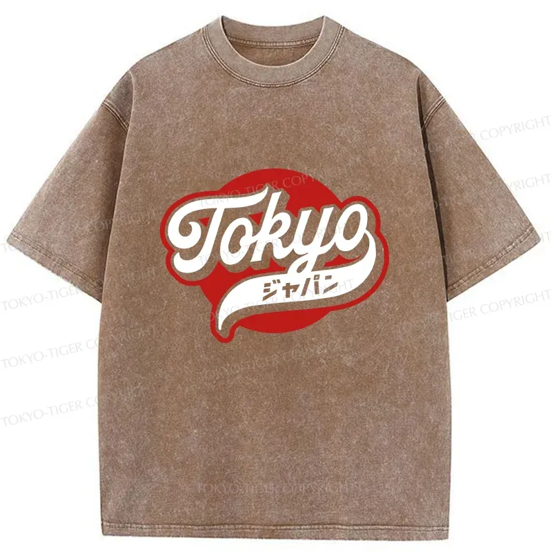 Tokyo-Tiger Tokyo Word Art Washed T-Shirt