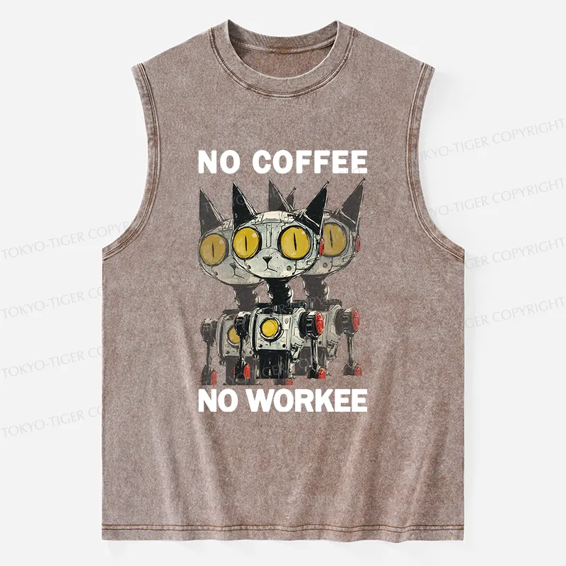 Tokyo-Tiger No Coffee No Workee Washed Tank