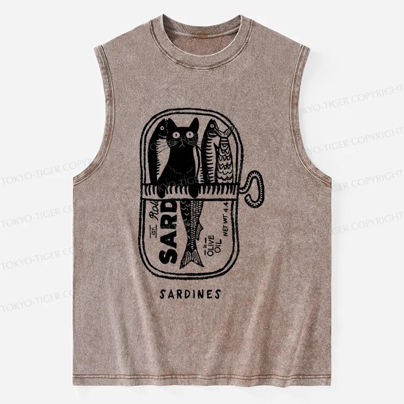 Tokyo-Tiger Cat Hiding In A Sardine Can Washed Tank