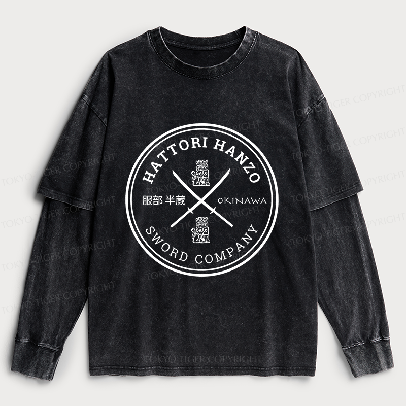 Tokyo-Tiger Hattori Hanzo Sword Company Washed Double Layer T-Shirt