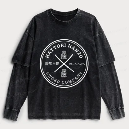 Tokyo-Tiger Hattori Hanzo Sword Company Washed Double Layer T-Shirt