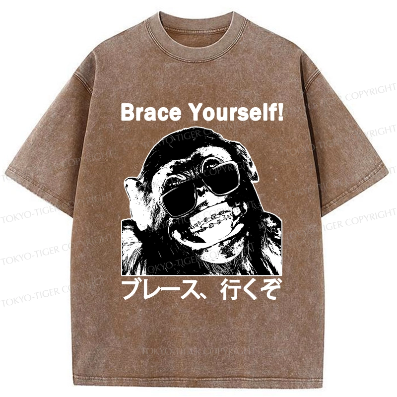 Tokyo-Tiger Brace Yourself Washed T-Shirt
