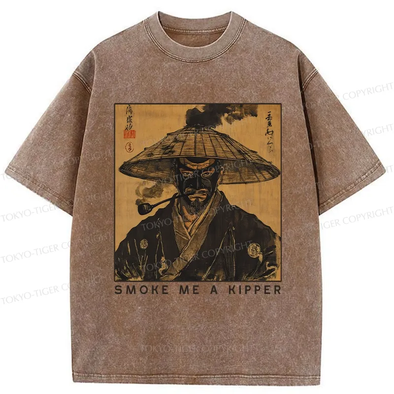 Tokyo-Tiger Funny Smoke Me A Kipper Washed T-Shirt