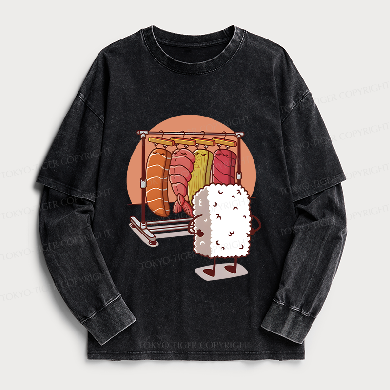Tokyo-Tiger Which One Should I Wear Today Washed Double Layer T-Shirt