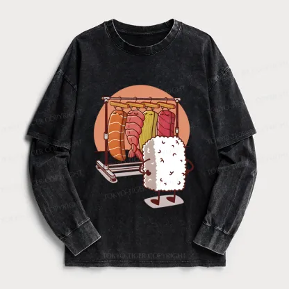Tokyo-Tiger Which One Should I Wear Today Washed Double Layer T-Shirt