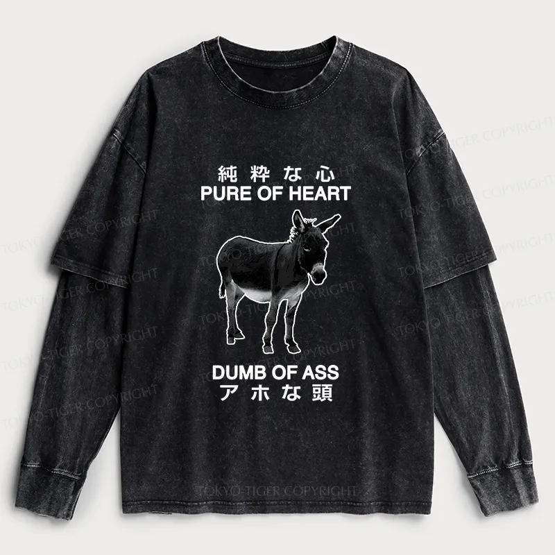 Tokyo-Tiger Pure Of Heart Dumb Of Ass Washed Double Layer T-Shirt