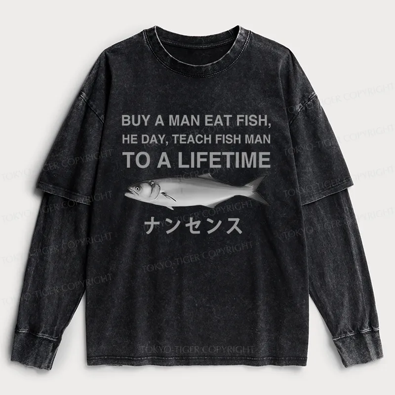 Tokyo-Tiger Funny To A Lifetime Washed Double Layer T-Shirt