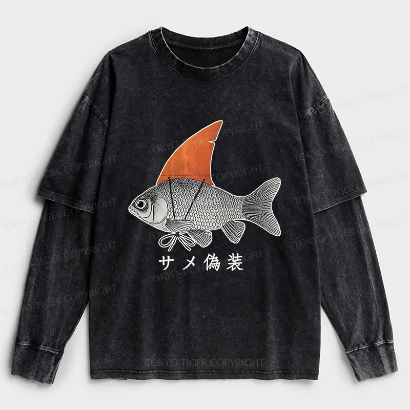 Tokyo-Tiger Fish Disguise Washed Double Layer T-Shirt