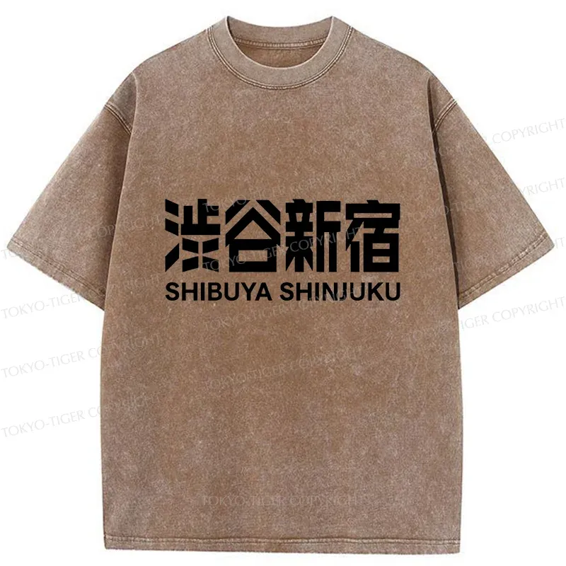 Tokyo-Tiger Shibuya Shinjuku Japan Washed T-Shirt