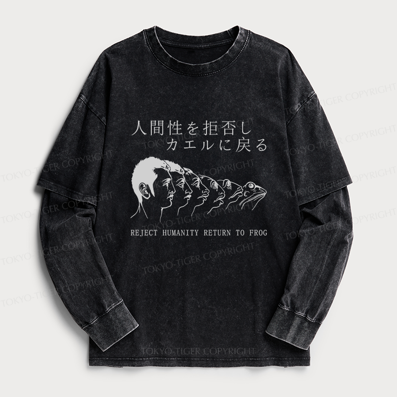 Tokyo-Tiger Return To Frog Washed Double Layer T-Shirt