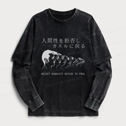 Tokyo-Tiger Return To Frog Washed Double Layer T-Shirt