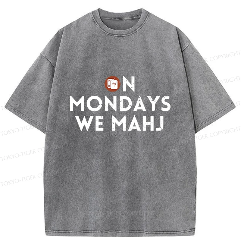 Tokyo-Tiger Fun Mahjong Washed T-Shirt