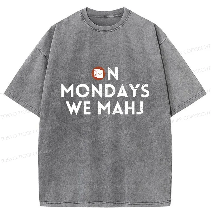 Tokyo-Tiger Fun Mahjong Washed T-Shirt