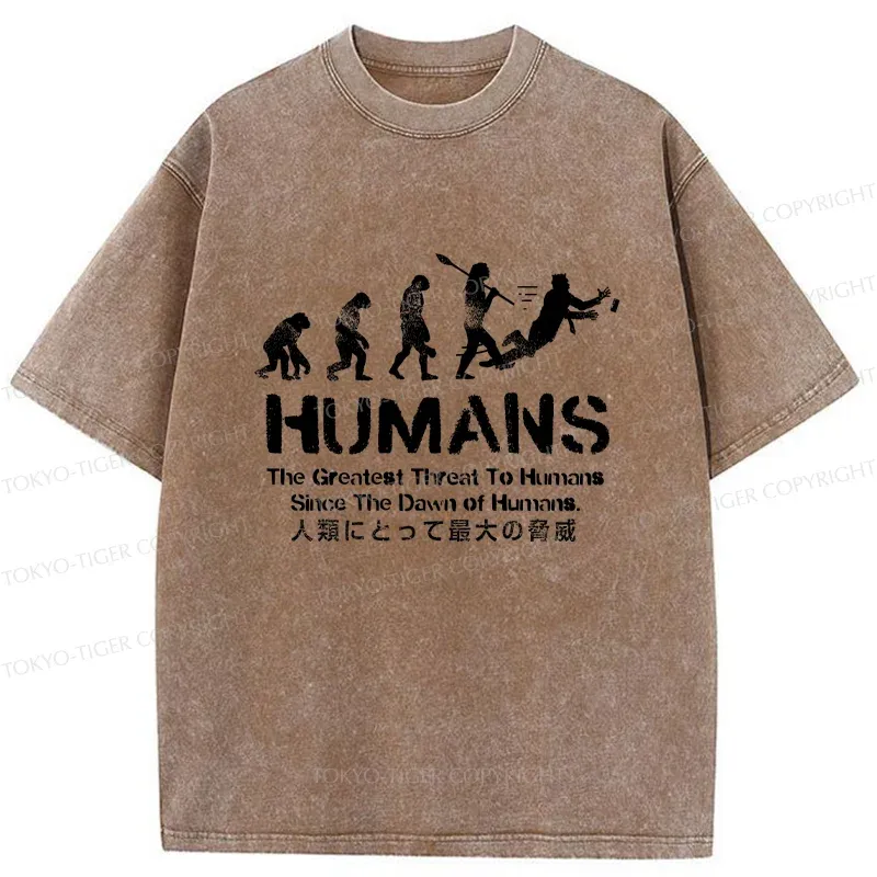 Tokyo-Tiger Greatest Threat To Humanity Washed T-Shirt