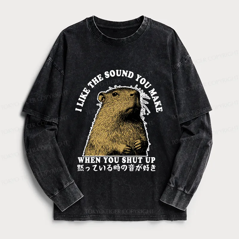 Tokyo-Tiger I Like The Sound Of Silence Washed Double Layer T-Shirt