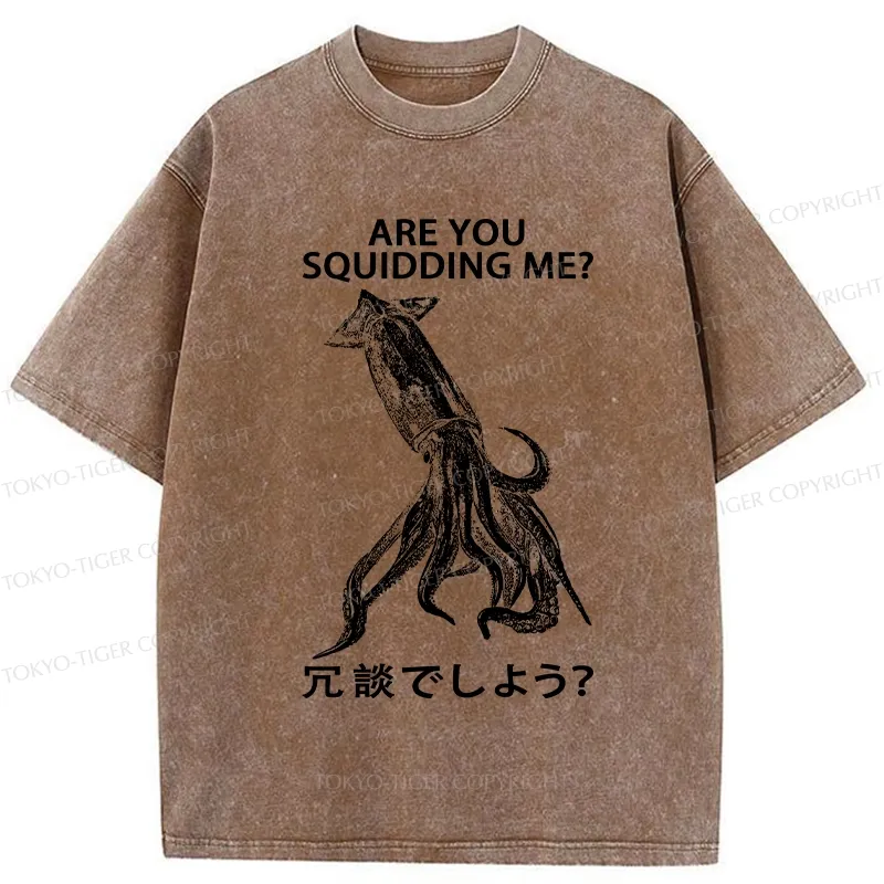 Tokyo-Tiger Are You Squidding Me? Washed T-Shirt