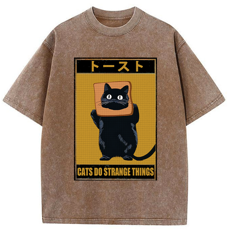 Tokyo-Tiger Toast Black Cat Washed T-Shirt
