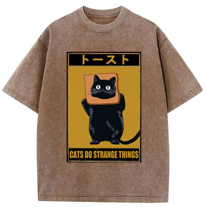 Tokyo-Tiger Toast Black Cat Washed T-Shirt