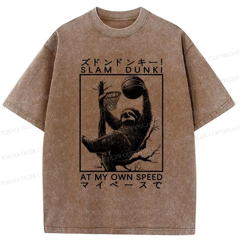 Tokyo-Tiger Slam Dunk At My Own Pace Washed T-Shirt